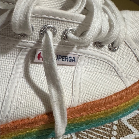 Superga Pride Rainbow & White Platform Sneakers - Picture 10 of 10